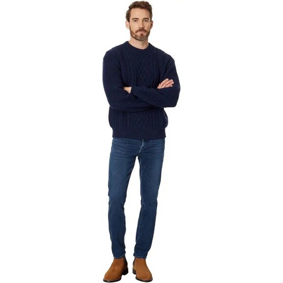Madewell Men’s Wool Cabled Crewneck Sweater New Size L Large - Picture 7 of 9